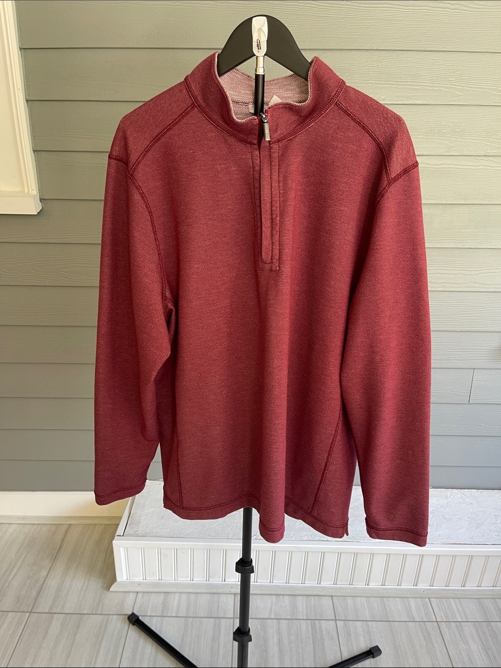 Tommy Bahama Men's Half Zip Sweater Pullover - Wine Size XL